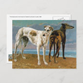 Greyhound Schilderij - Twee Greyhounds -  kunst Briefkaart (Voorkant / Achterkant)