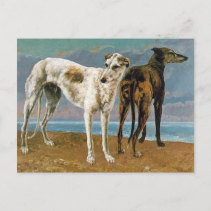 Greyhound Schilderij - Twee Greyhounds -  kunst Briefkaart