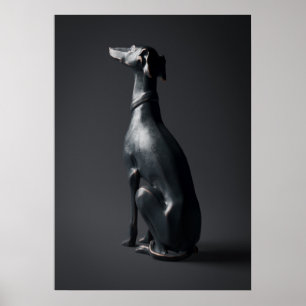 Greyhound Sculpture Pose Kaart Poster