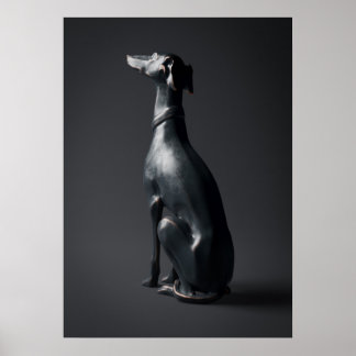 Greyhound Sculpture Pose Kaart Poster