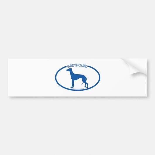 Greyhound Silhouette Bumpersticker (Voorkant)