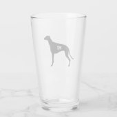 Greyhound Silhouette Custom Hondenliefhebber Drink Glas (Achterkant)