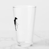 Greyhound Silhouette Custom Hondenliefhebber Drink Glas (Links)