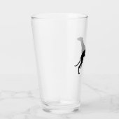 Greyhound Silhouette Custom Hondenliefhebber Drink Glas (Rechts)