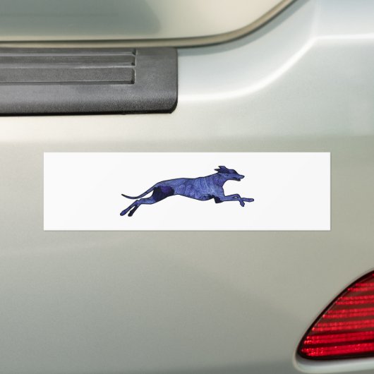 Greyhound Silhouette Fractal Bumpersticker (Op auto)
