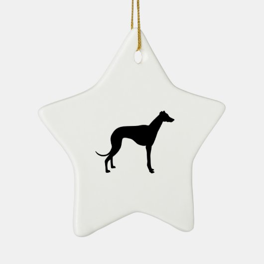 Greyhound Silhouette Keramisch Ornament (Rechts)