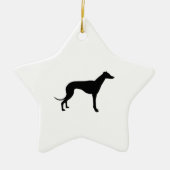 Greyhound Silhouette Keramisch Ornament (Voorkant)