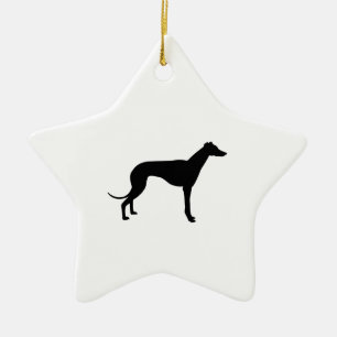 Greyhound Silhouette Keramisch Ornament
