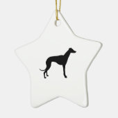 Greyhound Silhouette Keramisch Ornament (Links)