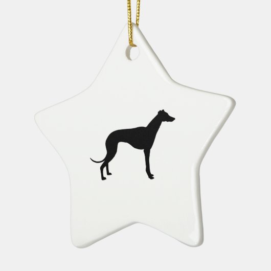 Greyhound Silhouette Keramisch Ornament (Links)