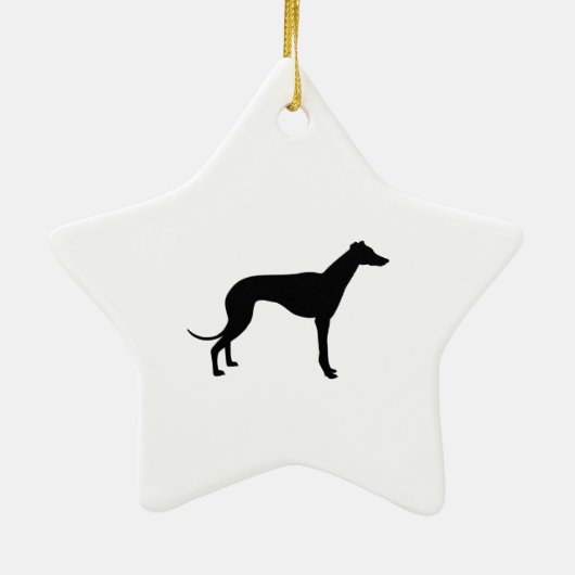 Greyhound Silhouette Keramisch Ornament (Achterkant)