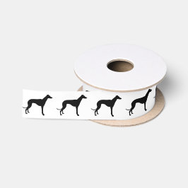 Greyhound Silhouette Kies uw eigen kleur Satijnen Lint