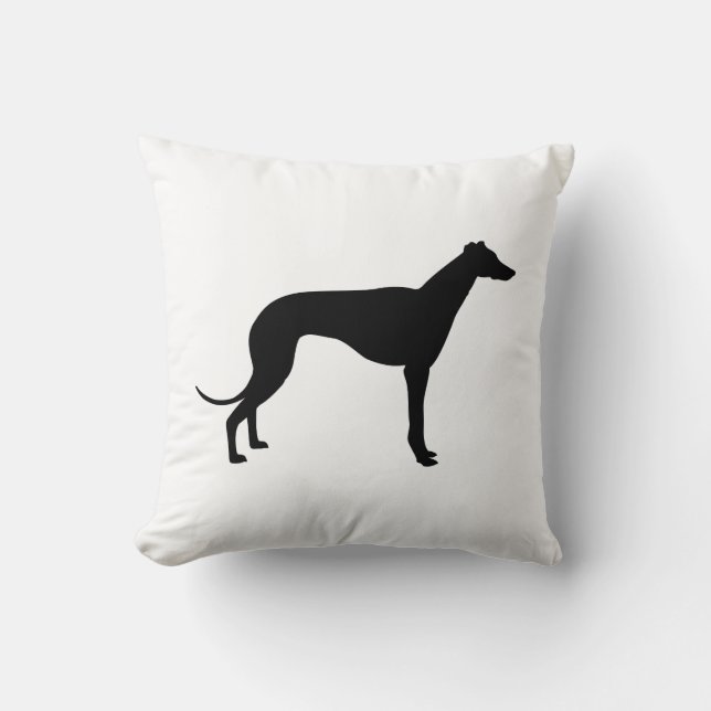 Greyhound Silhouette Kussen (Voorkant)