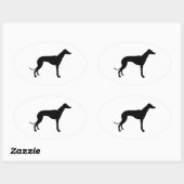 Greyhound Silhouette Ovale Sticker (Vel)