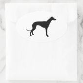 Greyhound Silhouette Ovale Sticker (Tas)