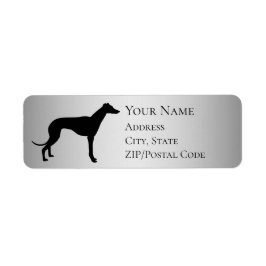 Greyhound Silhouette Return Address Etiket