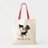Greyhound Silhouette Rozen Love Heart Dog Canvas t Tote Bag (Voorkant)