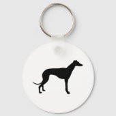 Greyhound Silhouette Sleutelhanger (Voorkant)