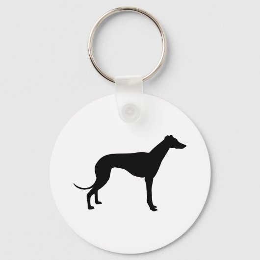 Greyhound Silhouette Sleutelhanger (Voorkant)