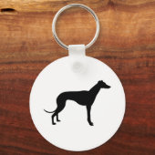 Greyhound Silhouette Sleutelhanger (Voorkant)