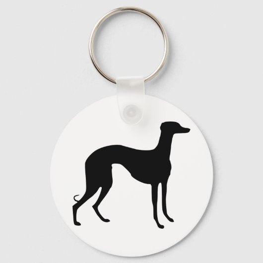 Greyhound Silhouette Sleutelhanger (Voorkant)