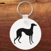 Greyhound Silhouette Sleutelhanger (Voorkant)