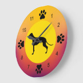 Greyhound Silhouette Sunset Colors Grote Klok (Hoek)