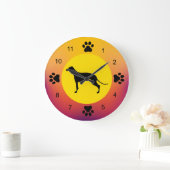 Greyhound Silhouette Sunset Colors Grote Klok (Huis)