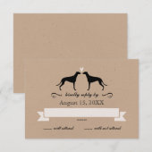 Greyhound Silhouetten Bruiloft RSVP Antwoord (Voorkant / Achterkant)