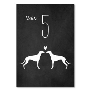 Greyhound Silhouetten Trouwreceptie Tafel Kaart