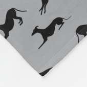 Greyhound Silhouettes Black op grijs Fleece Deken (Hoek)