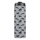 Greyhound Silhouettes Black op grijs Thermosbeker (Voorkant)