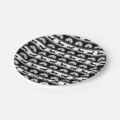 Greyhound Silhouettes Black White Art Deco Fan Papieren Bordje (Gekanteld)