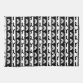 Greyhound Silhouettes Black White Art Deco Fan Theedoek (Horizontaal)