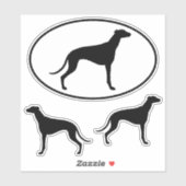 Greyhound Silhouettes Cool Canine Sticker Set (Vel)