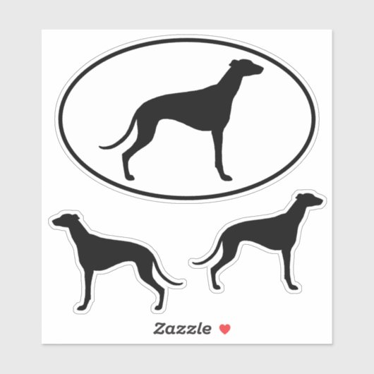 Greyhound Silhouettes Cool Canine Sticker Set (Vel)