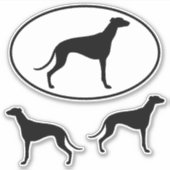 Greyhound Silhouettes Cool Canine Sticker Set (Voorkant)