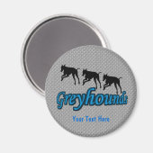 Greyhound Silhouettes Dog Magnet (Voorkant / Achterkant)