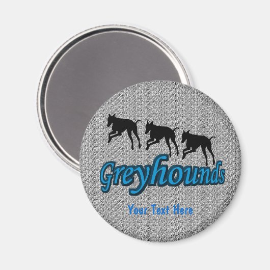 Greyhound Silhouettes Dog Magnet (Voorkant / Achterkant)