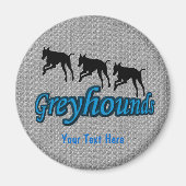 Greyhound Silhouettes Dog Magnet (Voorkant)