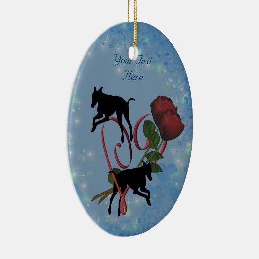 Greyhound Silhouettes Hart Hond Ornament (Rechts)