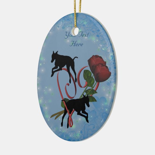 Greyhound Silhouettes Hart Hond Ornament (Links)