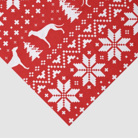 Greyhound Silhouettes kerstpatroon Tissuepapier (Detail)