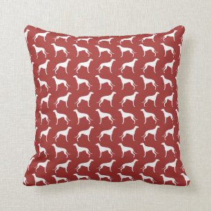 Greyhound Silhouettes Pattern Red Kussen