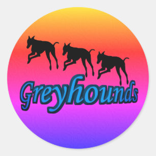 Greyhound Silhouettes Ronde Sticker