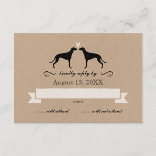 Greyhound Silhouettes Wedding RSVP Antwoord