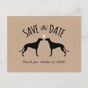 Greyhound Silhouettes Wedding Save the Date Aankondigingskaart