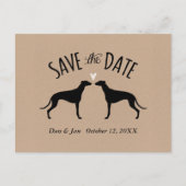 Greyhound Silhouettes Wedding Save the Date Aankondigingskaart (Voorkant)