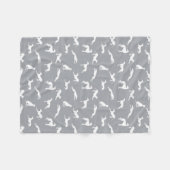 Greyhound Silhouettes White op grijs Fleece Deken (Voorkant (Horizontaal))