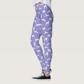 Greyhound Silhouettes White op Paars Leggings (Links)